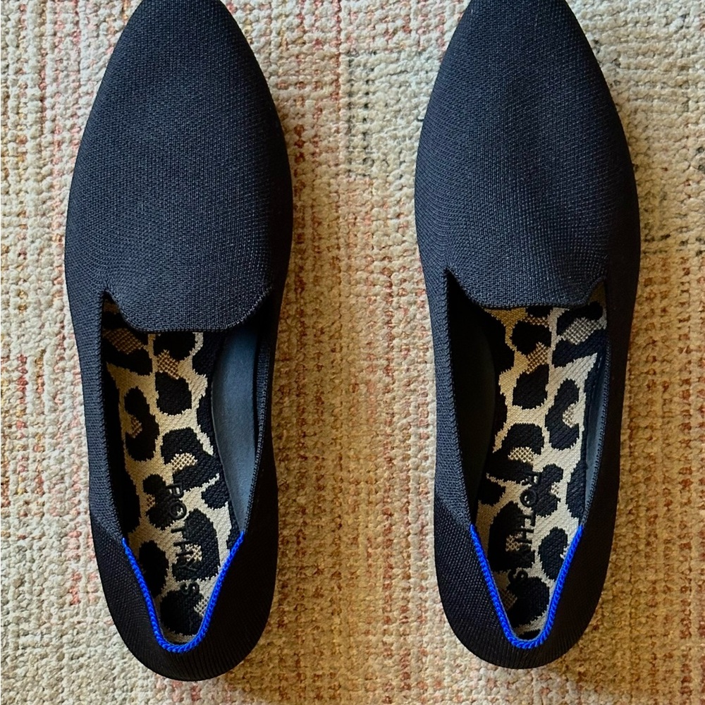 Rothy’s the Almond Loafer with cheetah print insoles